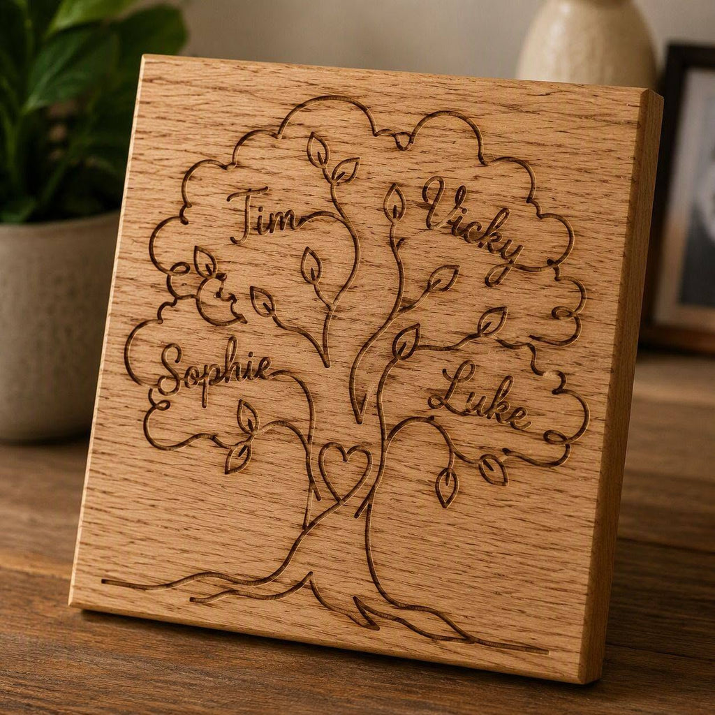 Small Wooden Family Tree Plaque