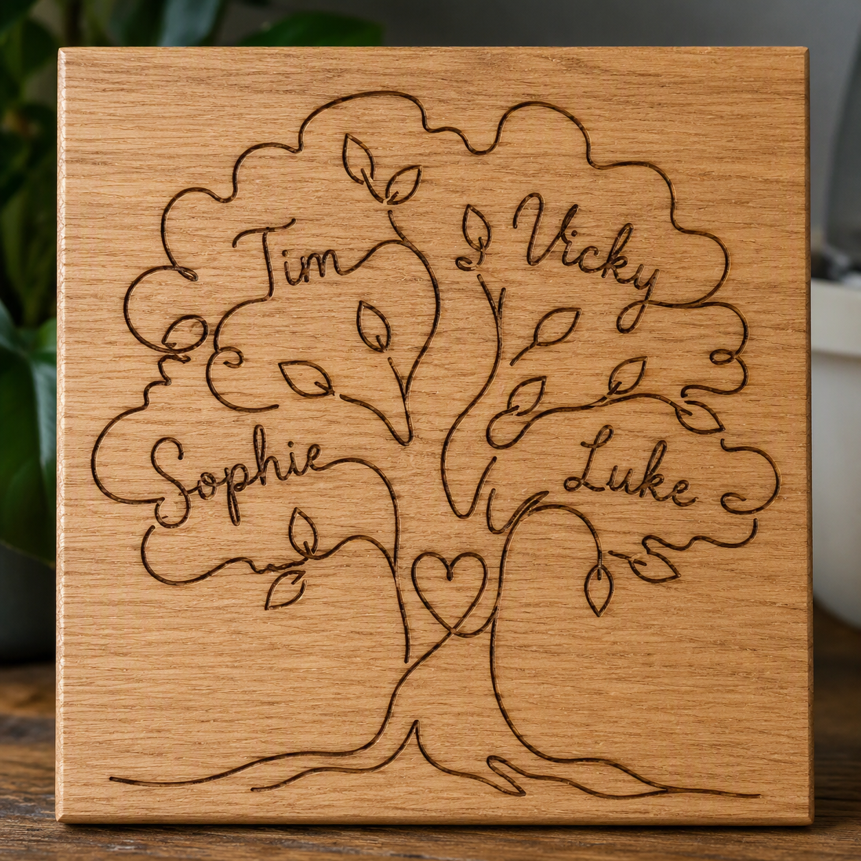 Small Wooden Family Tree Plaque